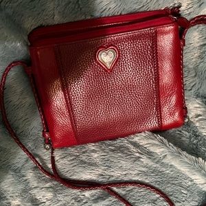 Brighton, Red, Leather,Crossbody, excellent condition, little wear on emblem